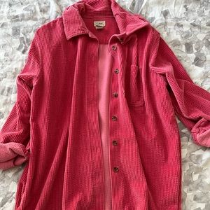 L.L. Bean Medium corduroy pink jacket shirt